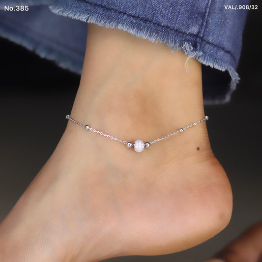 Silver Gleam Beaded Anklet