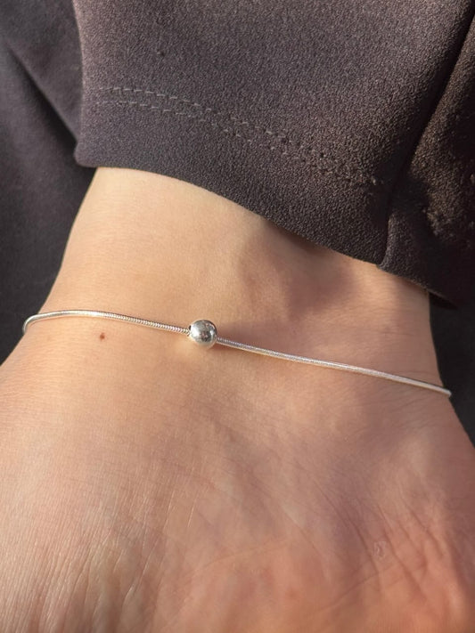 Classic Silver Bead Anklet
