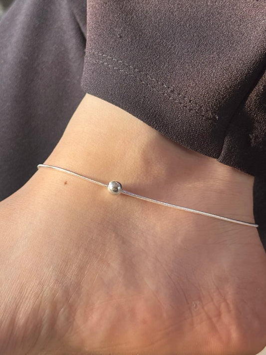 Classic Silver Bead Anklet