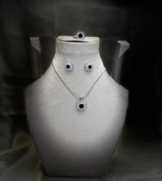 Midnight Halo – 4-Piece Elegant Jewelry Set